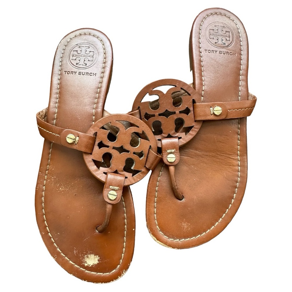 Tan Tory Burch Miller Sanadal size 7.5